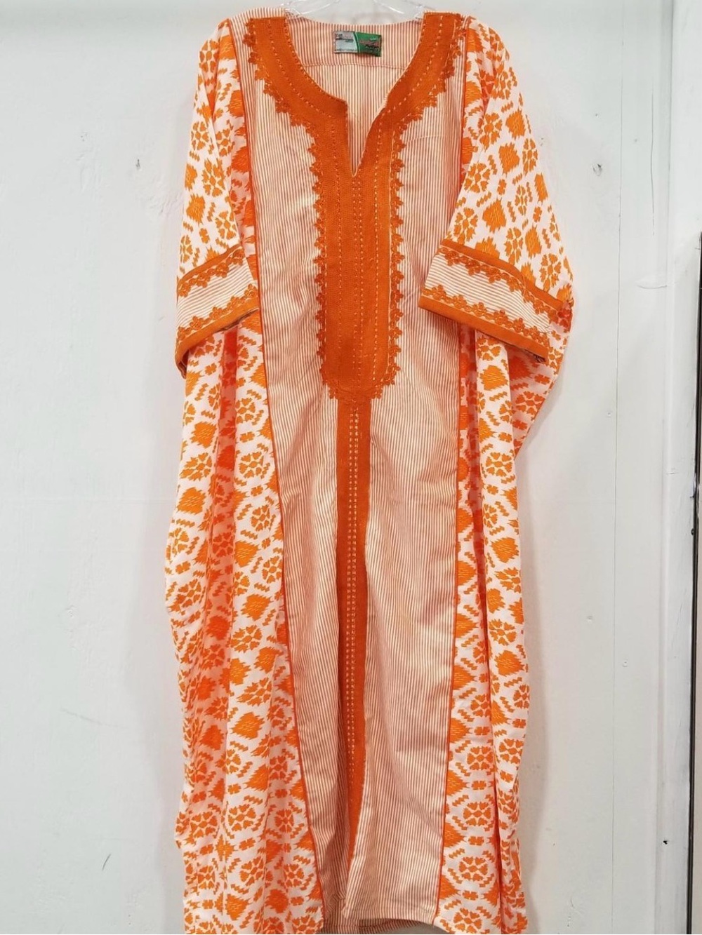 NEW Women's Orange Embroidered Kaftan